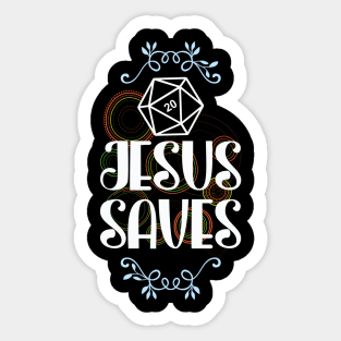 Jesus Saves D20 Dice Sticker